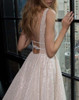 Sparkly White Sequined Backless Wedding Gown