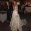 Sparkly White Sequined Backless Wedding Gown