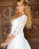 V-Neck Off Shoulder Mermaid Bride Dress