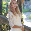 V-Neck Off Shoulder Mermaid Bride Dress
