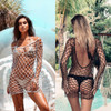 Fishnet Mesh Pearl Transparent Hollow Cover ups