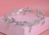 Rhinestone Waterdrop Leaf Tiara Bridesmaid Crown