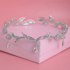 Rhinestone Waterdrop Leaf Tiara Bridesmaid Crown