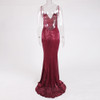 Sequin Deep V Neck Padded Mermaid Dress Sequin Deep V Neck Padded Mermaid Dress