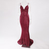 Sequin Deep V Neck Padded Mermaid Dress Sequin Deep V Neck Padded Mermaid Dress
