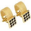 Onyx Stone Gold Chain Cufflinks