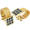 Onyx Stone Gold Chain Cufflinks