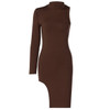 Simenual One Shoulder Long Sleeve Women Bodycon Party Dress. Side Slit Fashion. Sexy Skinny Clubwear Mini Dress