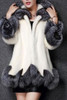 Luxurious Hooded  Faux Fur Color Block Coats