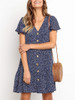Casual Sexy Deep V  Neck Floral Print Short Sleeve Mini Casual Dresses Casual Sexy Deep V  Neck Floral Print Short Sleeve Mini Casual Dresses