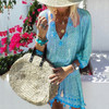 2019 V Collar  Defined Waist Loose Vacation Dress