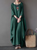 Round Neck Pocket Plain Maxi Casual Dress Round Neck Pocket Plain Maxi Casual Dress