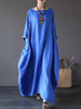 Round Neck Pocket Plain Maxi Casual Dress Round Neck Pocket Plain Maxi Casual Dress