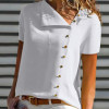 V Neck  Single Breasted  Plain  Blouses V Neck  Single Breasted  Plain  Blouses