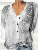V Neck Short Sleeve Printed Blouses