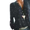 V Neck  Loose Geometric Printed Blouses