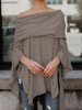 Off Shoulder  Asymmetric Hem  Plain T-Shirts
