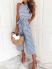 Striped Vacation Casual Jumpsuit