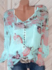 Floral Printed  Long Sleeve Blouses Floral Printed  Long Sleeve Blouses