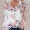 Floral Printed  Long Sleeve Blouses Floral Printed  Long Sleeve Blouses