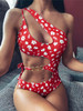 One Shoulder Cutout Plain One-piece New Print Black Patchwork Monokini 2020