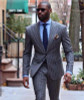 Stripe Men Suit for Business (Jacket+Pants)Formal Male Blazers Double Breasted Suits Wide Peaked Lapel Slim Fit Men's Jacket