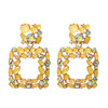 Hanging Colorful Crystals Dangle Drop Earrings