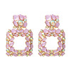 Hanging Colorful Crystals Dangle Drop Earrings