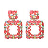 Hanging Colorful Crystals Dangle Drop Earrings