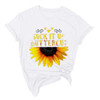 Sunflower Short Sleeves O-Neck Loose T-Shirt