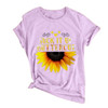 Sunflower Short Sleeves O-Neck Loose T-Shirt