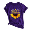 Sunflower Short Sleeves O-Neck Loose T-Shirt