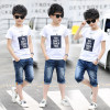 Boys Short Sleeve T Shirt and Jean Shorts