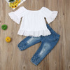 Girls White Top & Jeans