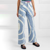 Stripe High Waist Wide Leg Jeans
