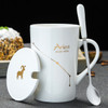12 Constellations Creative Ceramic Mugs with Spoon & Lid