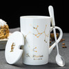12 Constellations Creative Ceramic Mugs with Spoon & Lid
