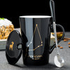 12 Constellations Creative Ceramic Mugs with Spoon & Lid