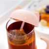 Cute Cat Glass Tea Mug With Infuser Strainer Filter