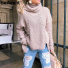 Turtleneck loose knitted sweater