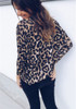Fashion stretchable Leopard V Neck Tops