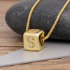 Dice Initial Pendant Necklace