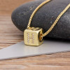 Dice Initial Pendant Necklace