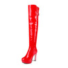 KEBEIORITY Plus Size 34-48 Women Boots Patent Leather Over the Knee Boots