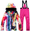 Thick Warm Women Waterproof Windproof  Ski Suit