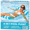 Aqua 4-in-1 Monterey Hammock Inflatable Pool Float, Multi-Purpose Pool Hammock (Saddle, Lounge Chair, Hammock, Drifter) Pool Chair, Portable Water Hammock, Light Blue/White Stripe