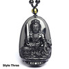Natural Black Obsidian Buddha Necklace