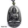 Natural Black Obsidian Buddha Necklace