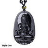 Natural Black Obsidian Buddha Necklace