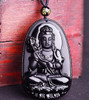 Natural Black Obsidian Buddha Necklace